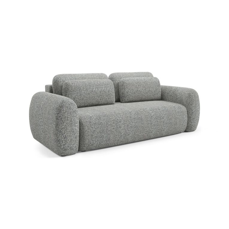 Divano Letto 3 Posti Grigio Contenitore di Apertura a Libro 266x121 cm, Reclinabile - Sessame