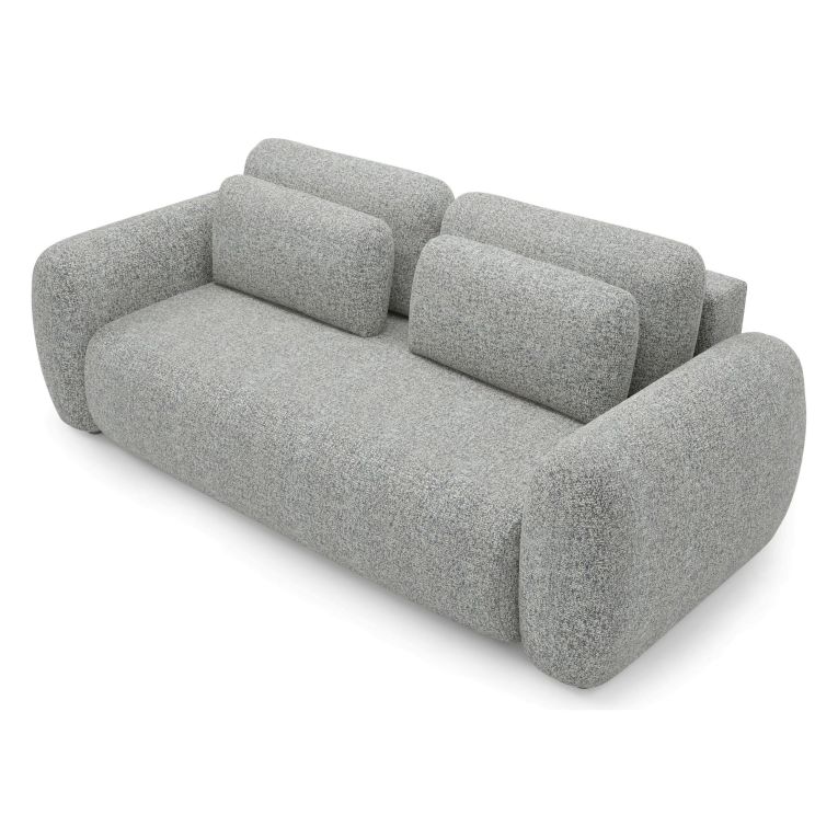 Divano Letto 3 Posti Grigio Contenitore di Apertura a Libro 266x121 cm, Reclinabile - Sessame