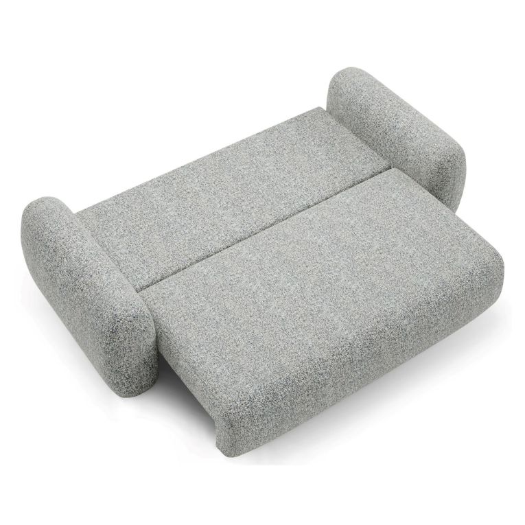 Divano Letto 3 Posti Grigio Contenitore di Apertura a Libro 266x121 cm, Reclinabile - Sessame
