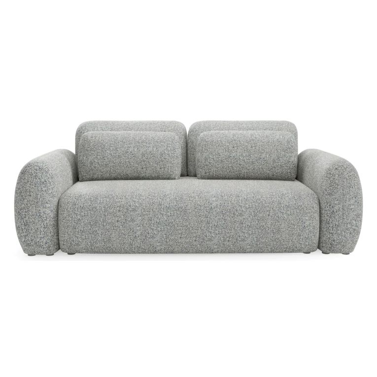Divano Letto 3 Posti Grigio Contenitore di Apertura a Libro 266x121 cm, Reclinabile - Sessame