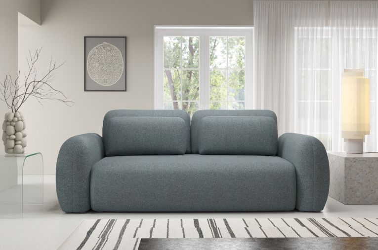 Divano Letto 3 Posti Grigio Scuro Contenitore di Apertura a Libro 266x121 cm, Reclinabile - Sessame