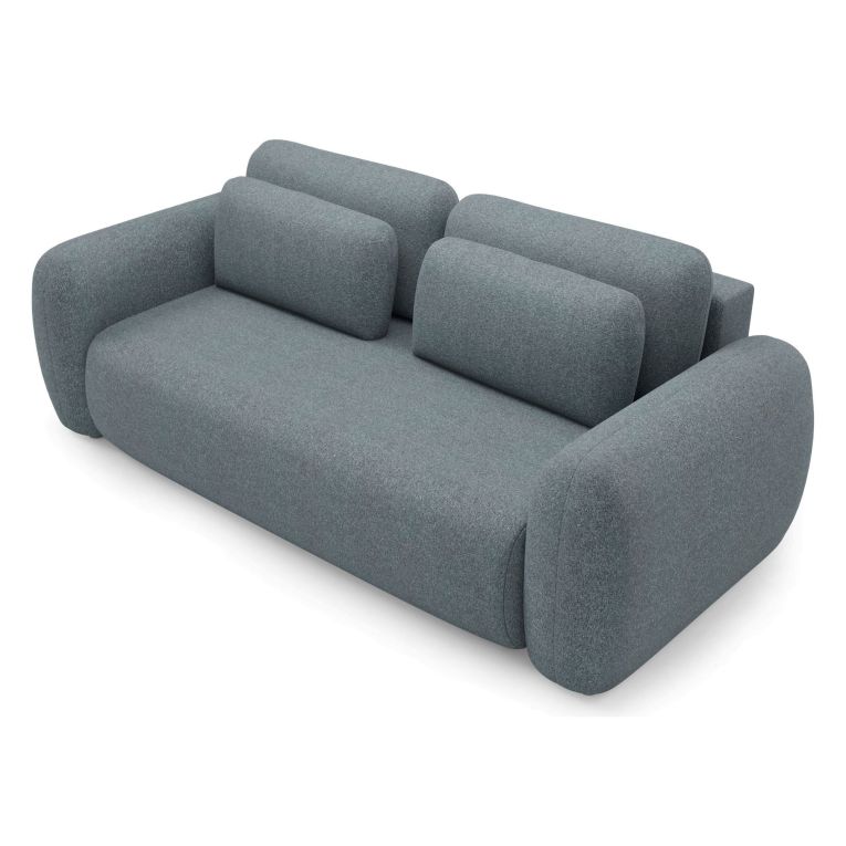 Divano Letto 3 Posti Grigio Scuro Contenitore di Apertura a Libro 266x121 cm, Reclinabile - Sessame