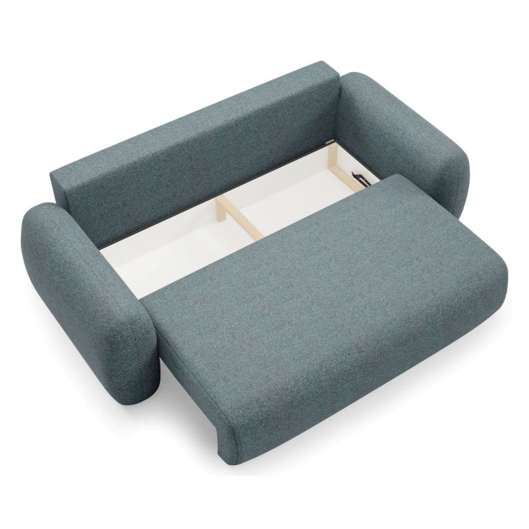 Divano Letto 3 Posti Grigio Scuro Contenitore di Apertura a Libro 266x121 cm, Reclinabile - Sessame