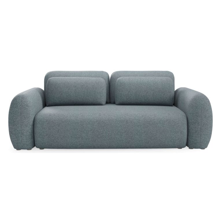 Divano Letto 3 Posti Grigio Scuro Contenitore di Apertura a Libro 266x121 cm, Reclinabile - Sessame
