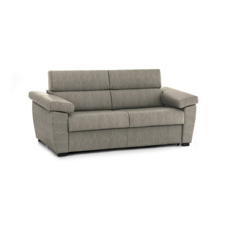 Divano letto 3 posti Paceco, 225x95 h100 cm, Tortora