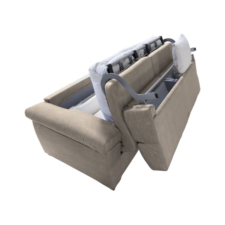 Divano letto 3 posti Paceco, 225x95 h100 cm, Tortora