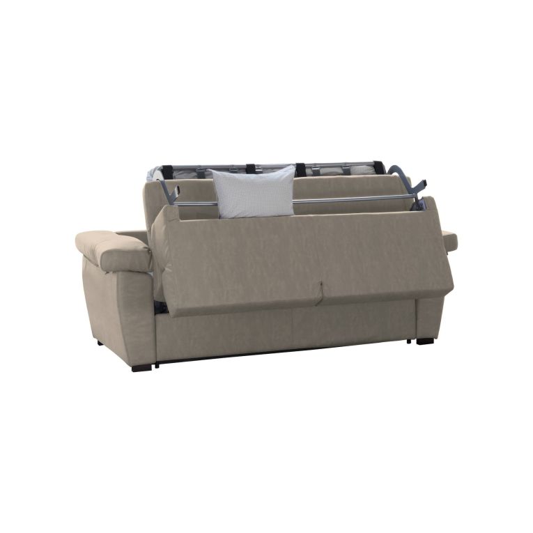 Divano letto 3 posti Paceco, 225x95 h100 cm, Tortora