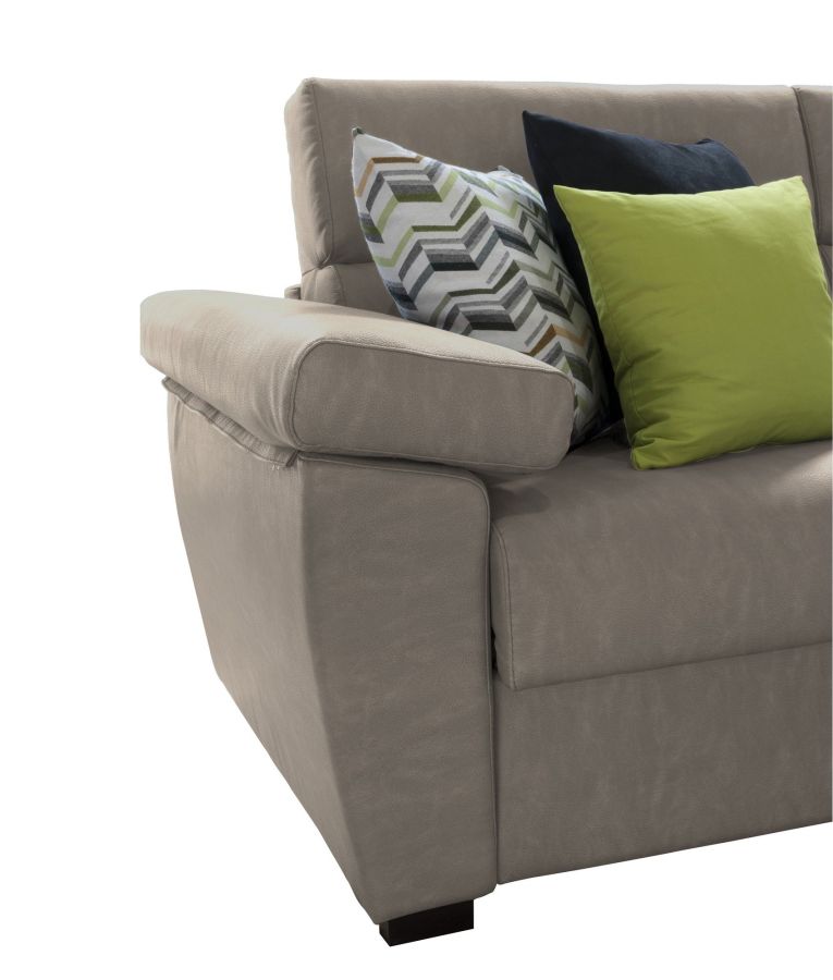 Divano letto 3 posti Paceco, 225x95 h100 cm, Tortora