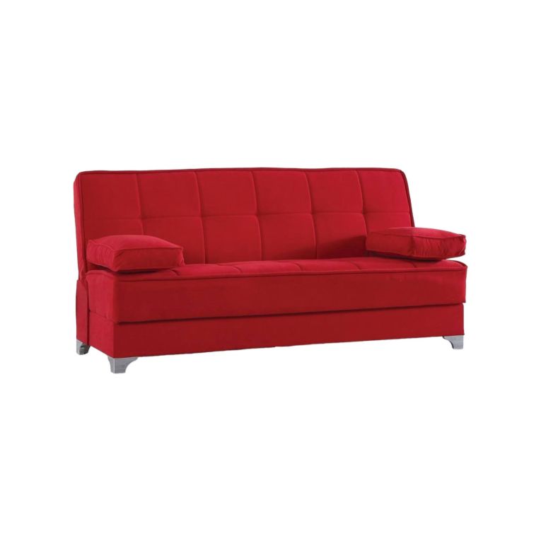 Divano letto 3 posti rosso 190x87cm - Andrey