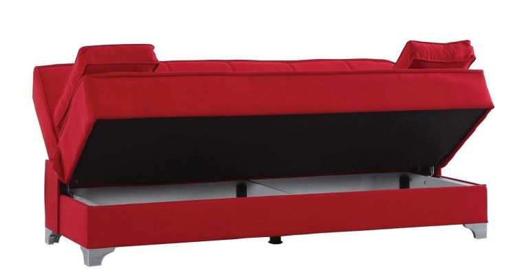 Divano letto 3 posti rosso 190x87cm - Andrey