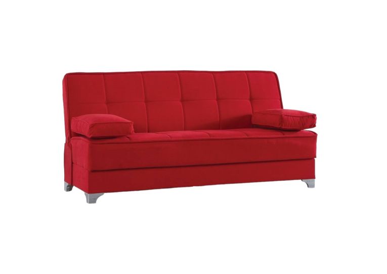 Divano letto 3 posti rosso 190x87cm - Andrey