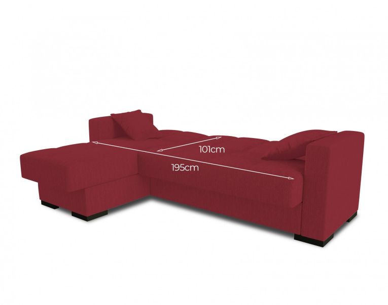 Divano letto 3 posti rosso 227x150cm - Armadillo