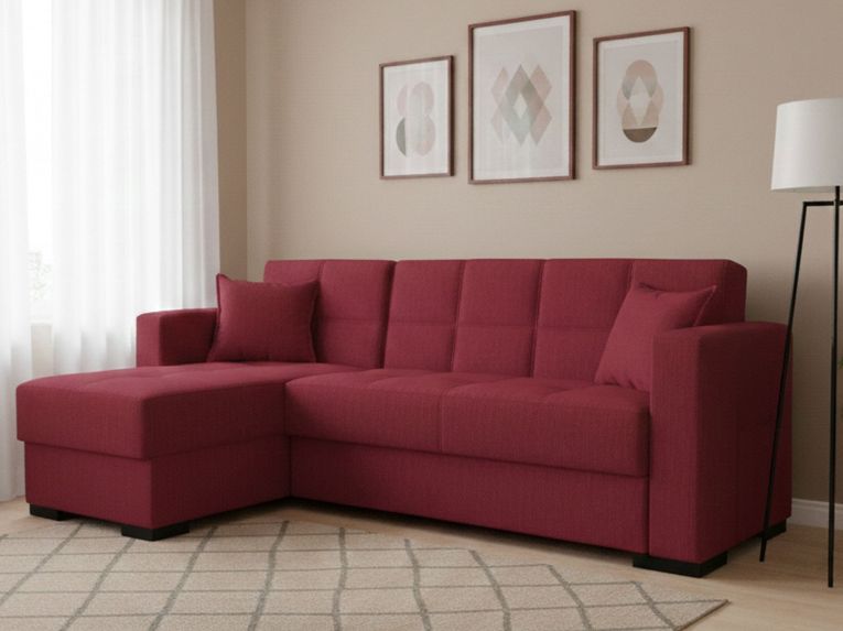 Divano letto 3 posti rosso 227x150cm - Armadillo