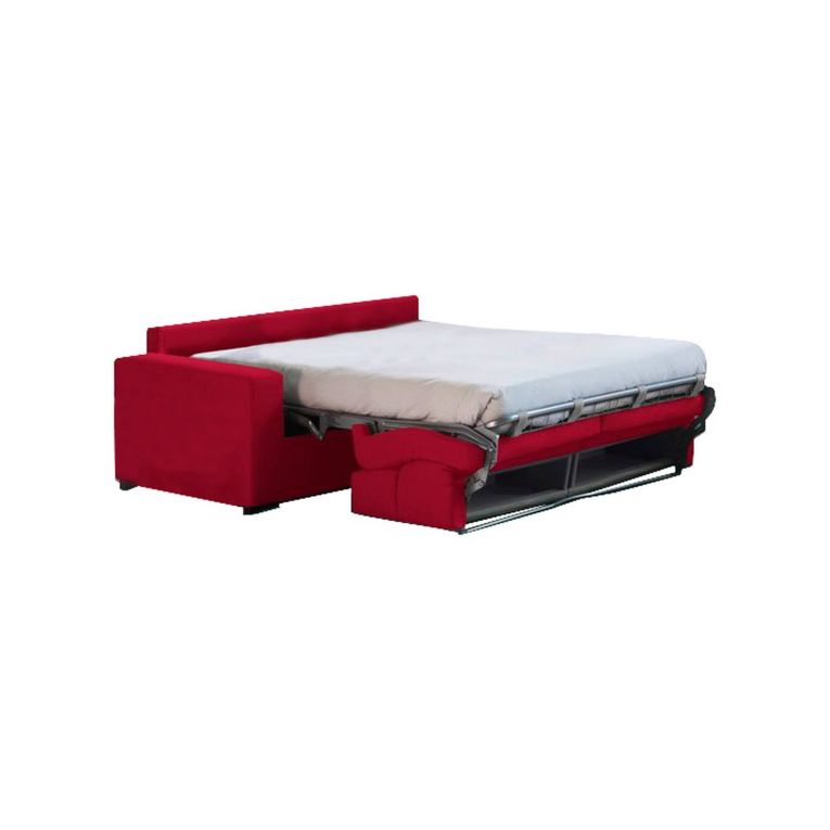 Divano Letto 3 Posti Rosso Sfoderabile Contenitore 220x95 cm, Lavabile Made in Italy - Marcon