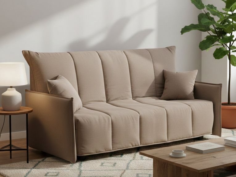 Divano letto 3 posti tortora 190x90cm - Ardis