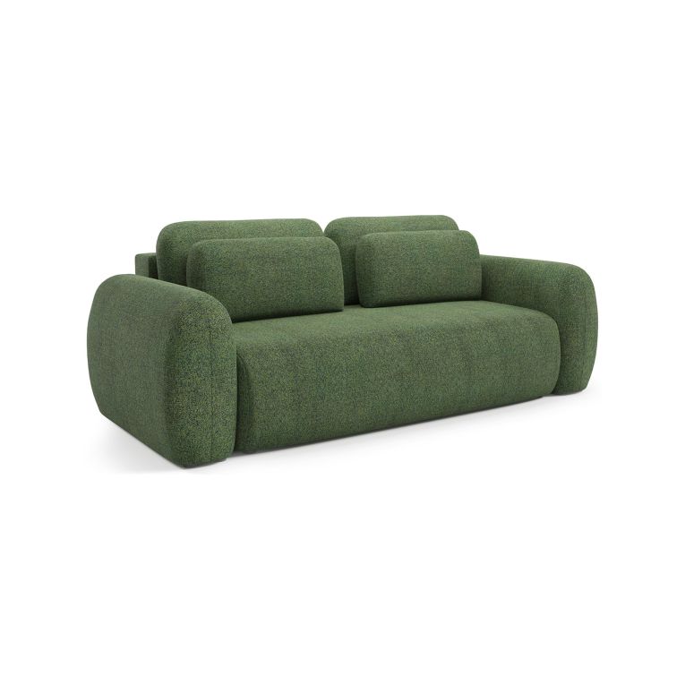 Divano Letto 3 Posti Verde Contenitore di Apertura a Libro 266x121 cm, Reclinabile - Sessame