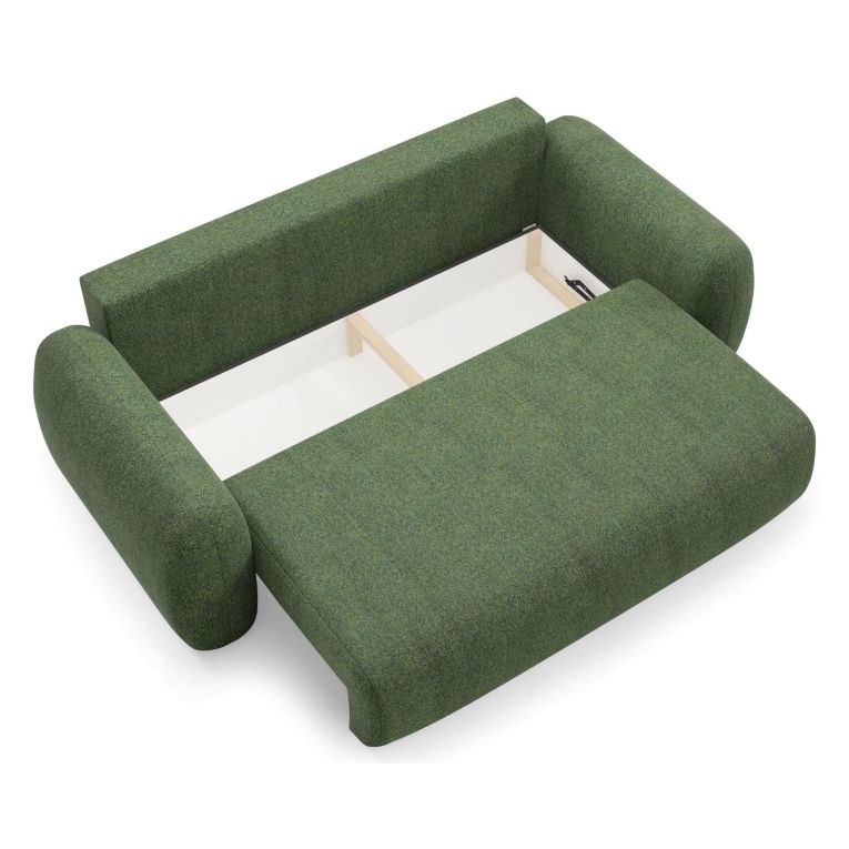 Divano Letto 3 Posti Verde Contenitore di Apertura a Libro 266x121 cm, Reclinabile - Sessame