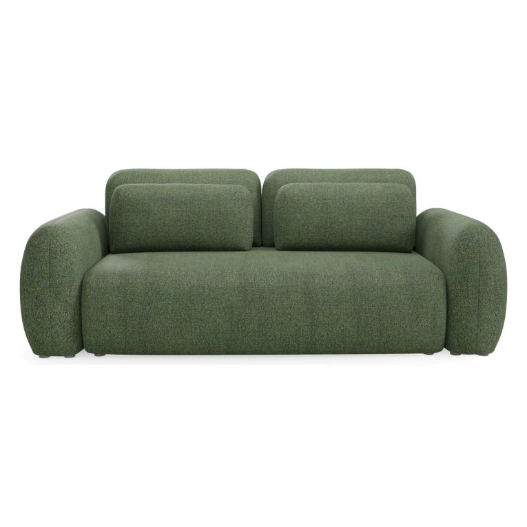 Divano Letto 3 Posti Verde Contenitore di Apertura a Libro 266x121 cm, Reclinabile - Sessame