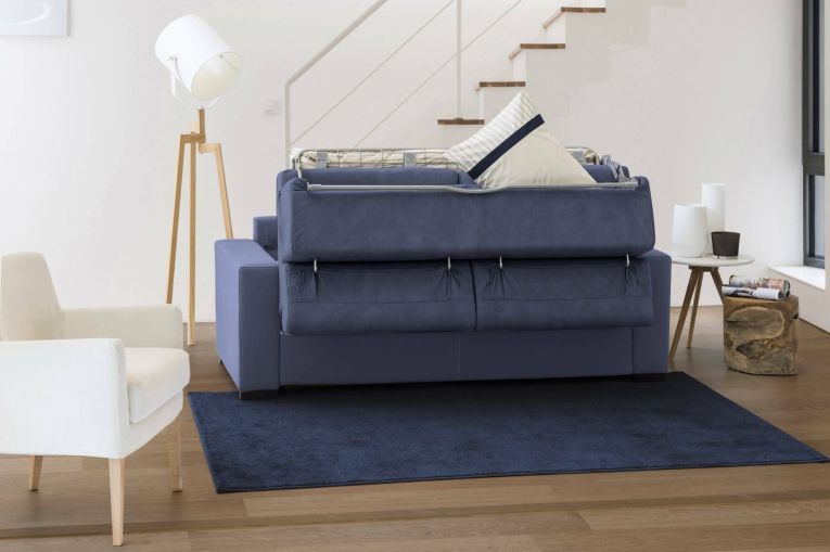 Divano letto 4 posti blu 280x95cm - Aika