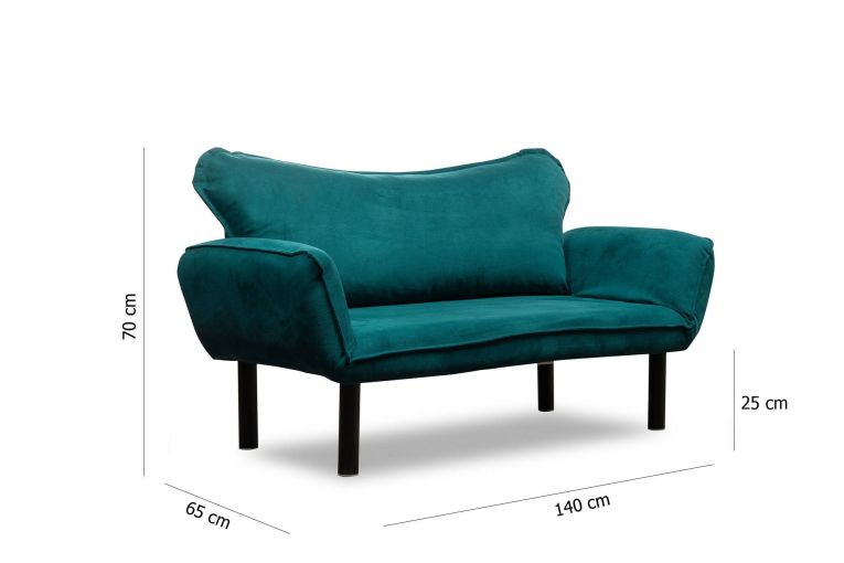 Divano letto alla francese azzurro 140x65cm - Hone