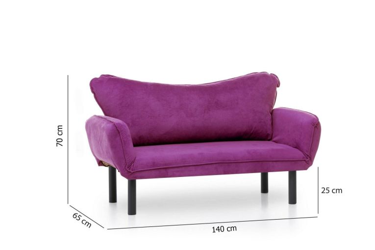 Divano letto alla francese viola 140x65cm - Mindulle