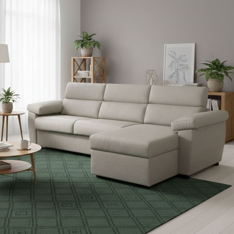 Divano letto angolare beige 285x160cm - Tolle