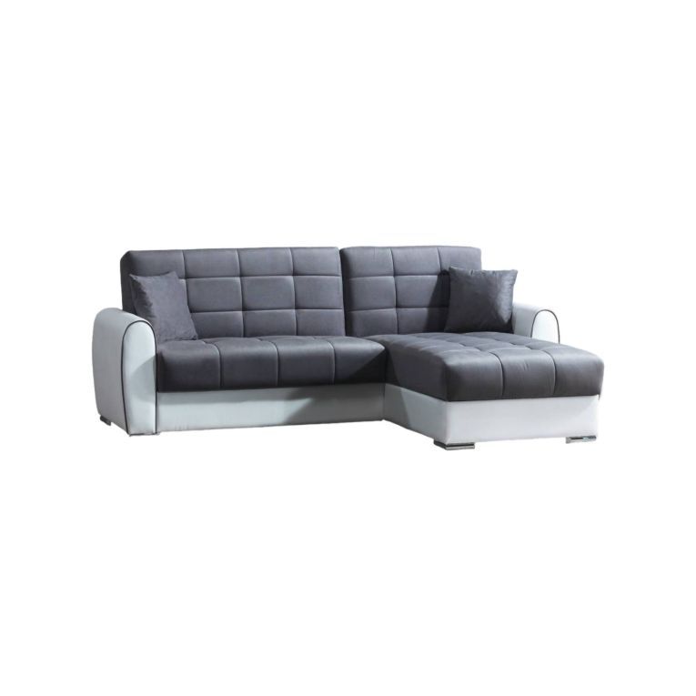 Divano letto angolare bianco e grigio 246x160cm - Argos