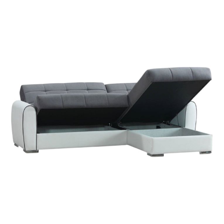 Divano letto angolare bianco e grigio 246x160cm - Argos