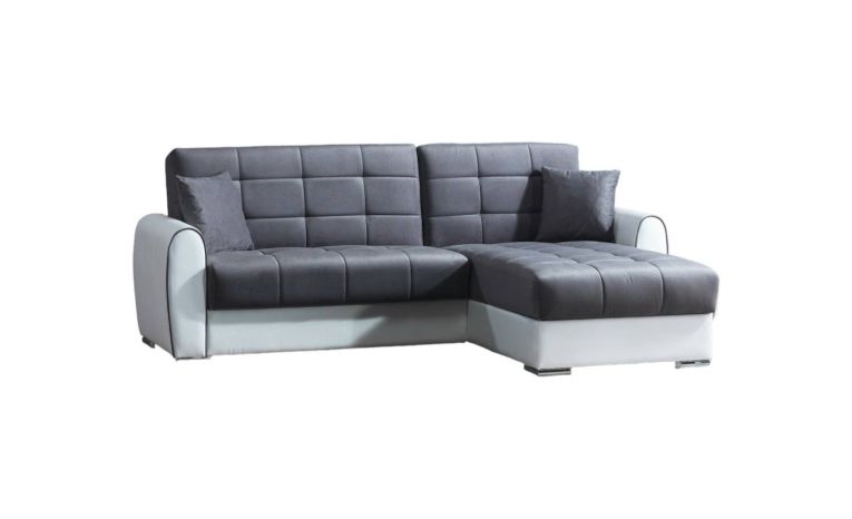 Divano letto angolare bianco e grigio 246x160cm - Argos