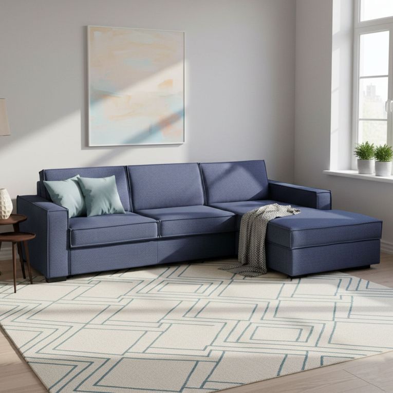 Divano letto angolare blu 260x95cm - Afar