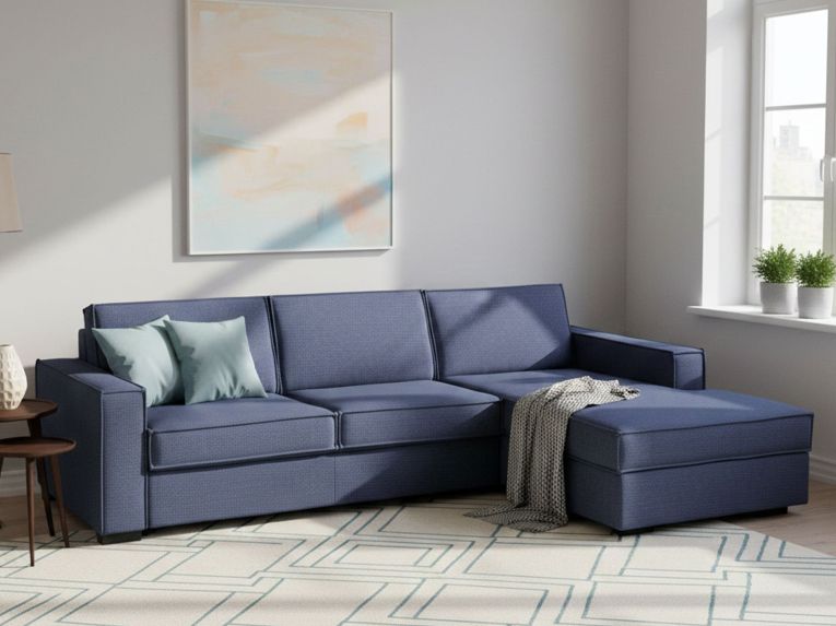 Divano letto angolare blu 260x95cm - Afar