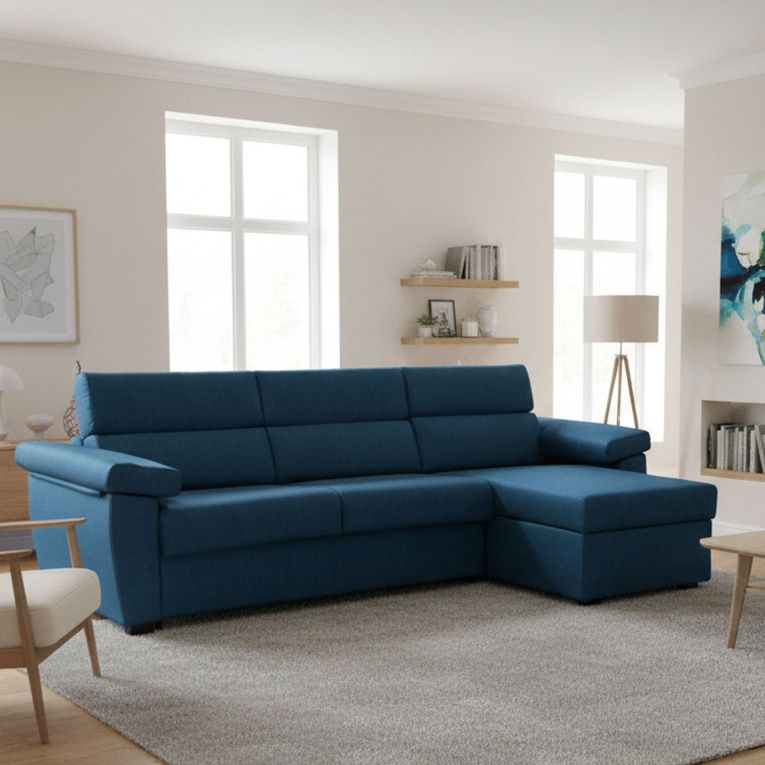 Divano letto angolare blu 285x160cm - Tolle