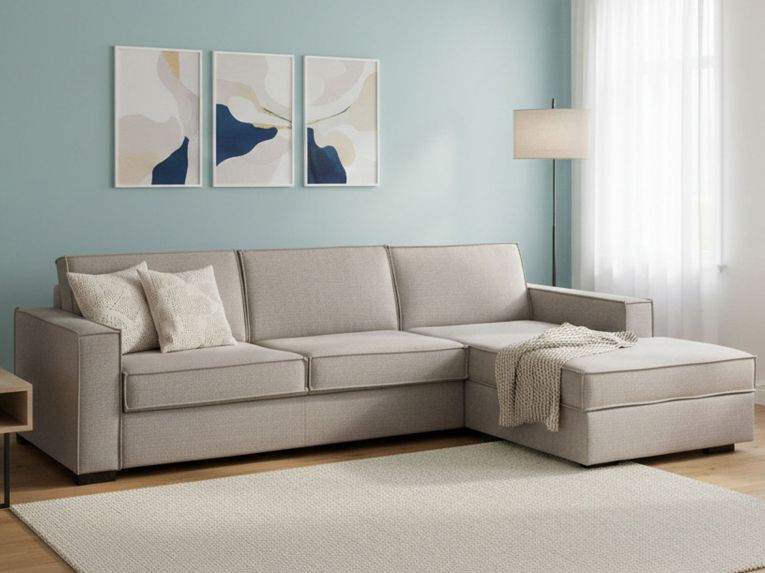 Divano letto angolare tortora 260x95cm - Afar