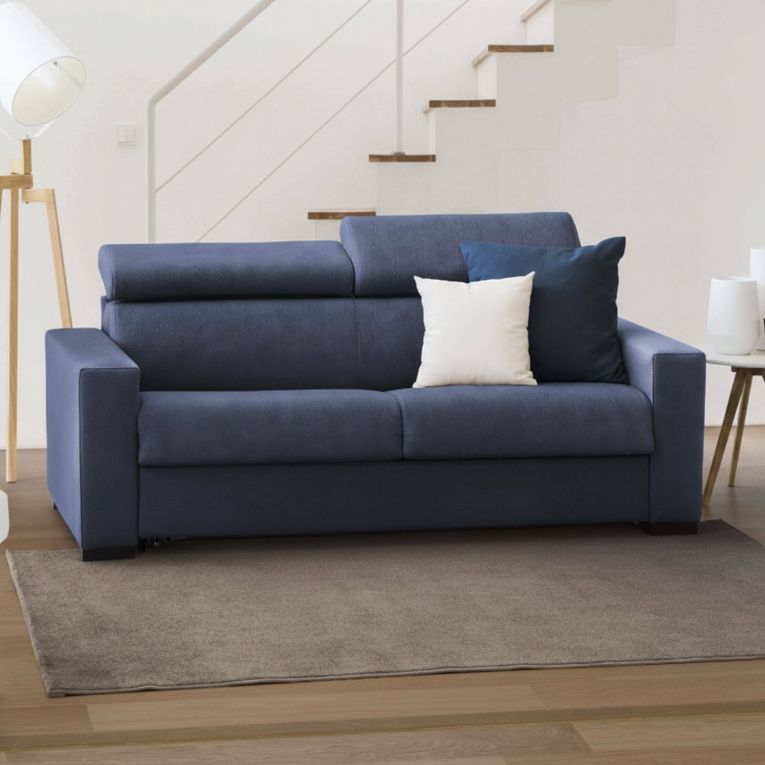 Divano letto apertura girevole blu 160x95cm - Alinia