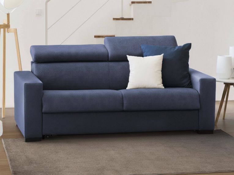 Divano letto apertura girevole blu 160x95cm - Alinia