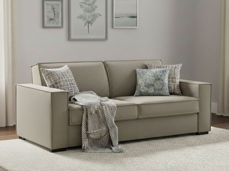 Divano letto apertura girevole tortora 200x95cm - Amapola