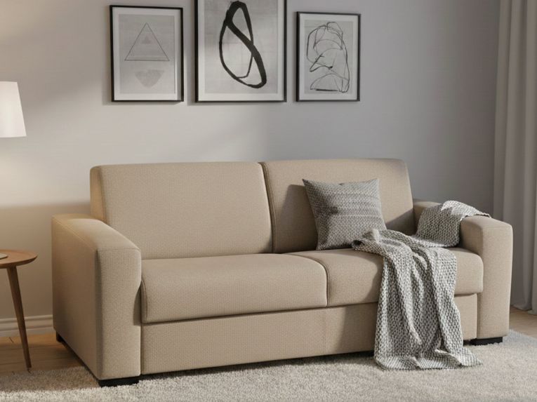 Divano letto certificato beige 180x95cm - Asimi