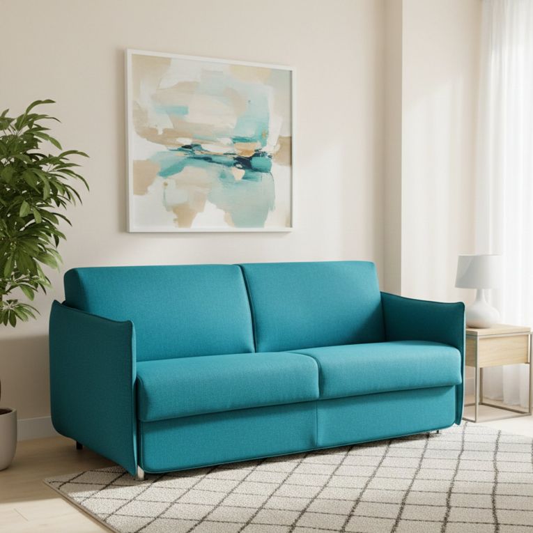 Divano letto classico azzurro 200x95cm - Cecina