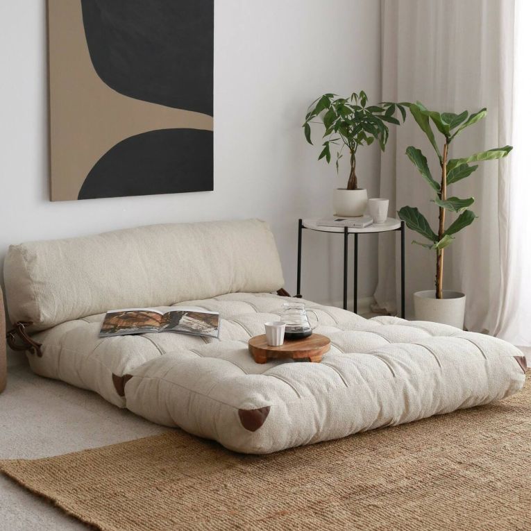 Divano letto comodo crema 120x75cm - Surigae