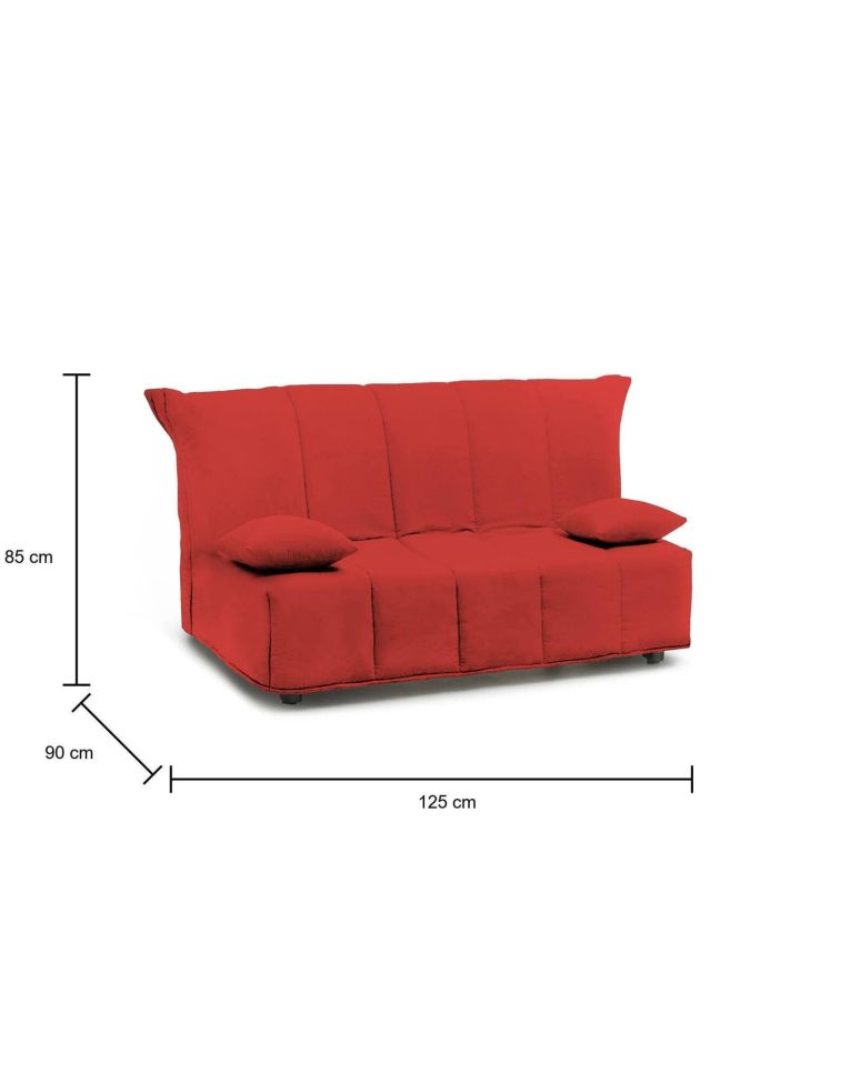 Divano letto comodo rosso 125x90cm - Ariska