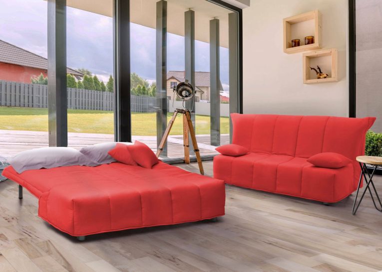 Divano letto comodo rosso 125x90cm - Ariska