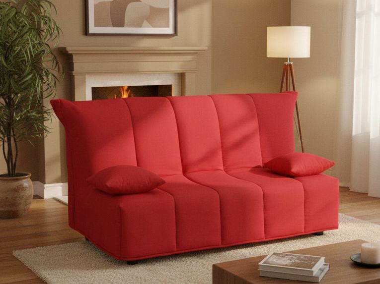 Divano letto comodo rosso 125x90cm - Ariska