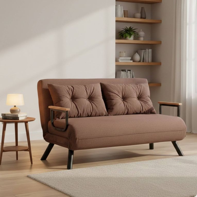 Divano letto comodo sabbia 133x78cm - Calvin