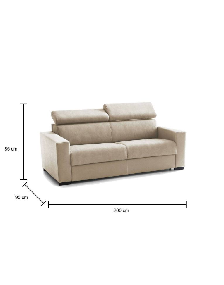 Divano letto compatto beige 200x95cm - Algo
