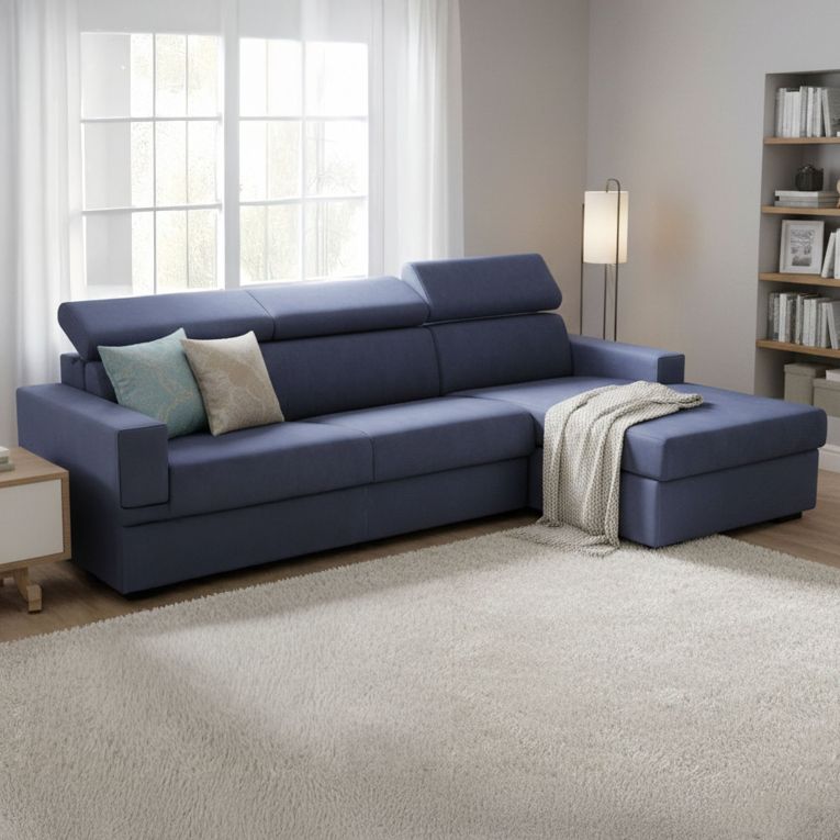 Divano letto compatto blu 260x95cm - Alibella