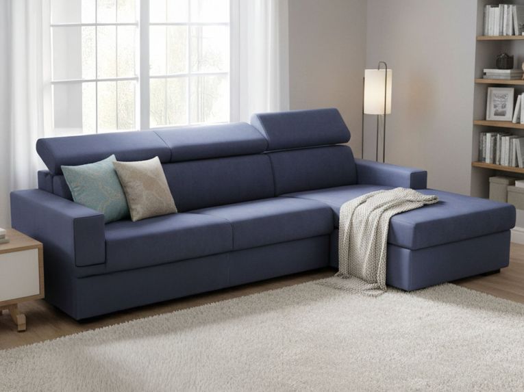 Divano letto compatto blu 260x95cm - Alibella