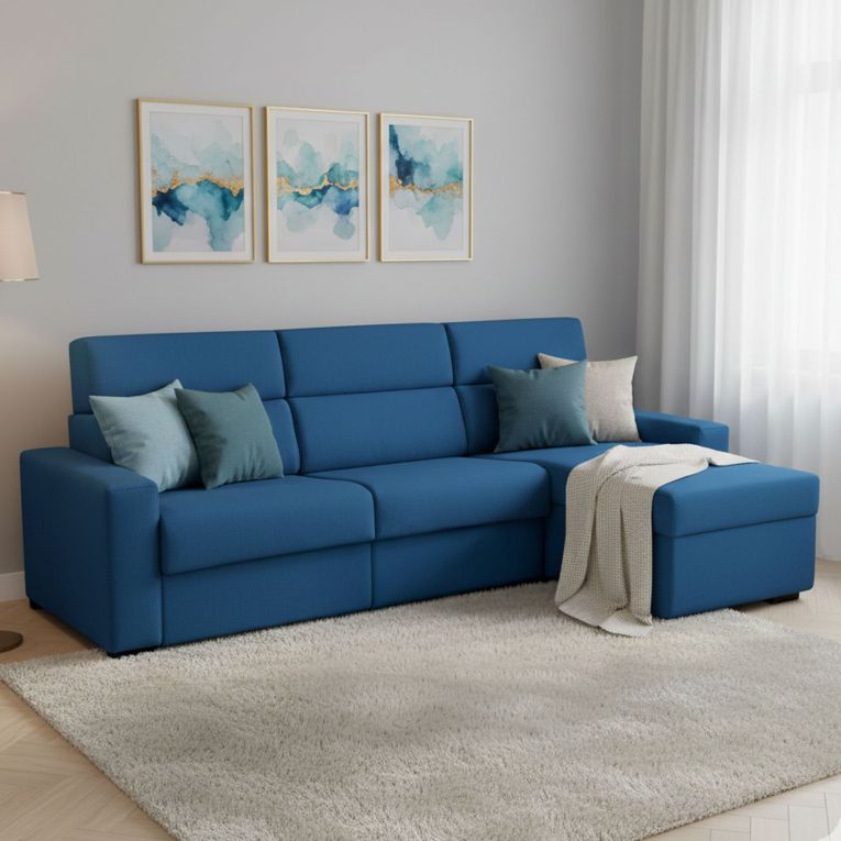 Divano letto compatto blu 280x160cm - Celleno
