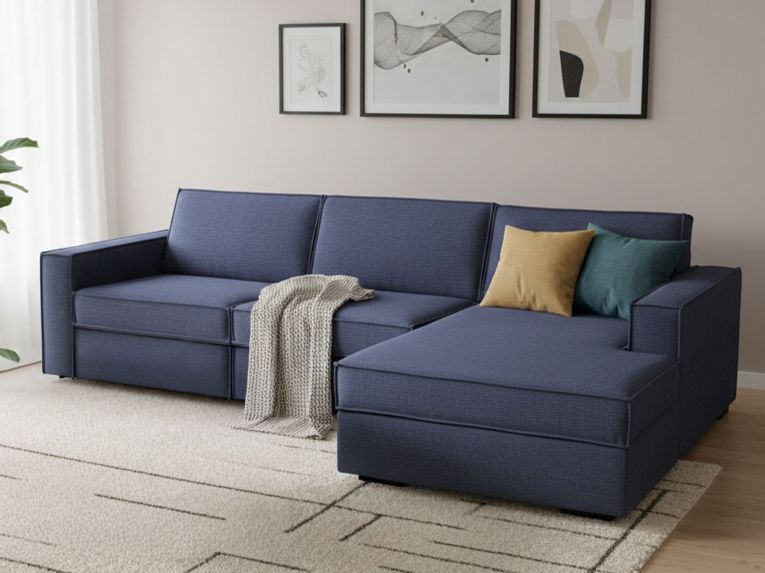 Divano letto compatto blu 280x95cm - Achico