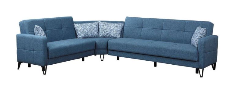 Divano letto compatto blu 302x234cm - Apo