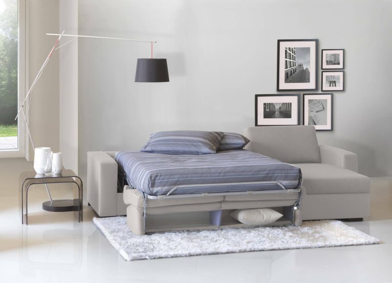 Divano letto compatto grigio 260x95cm - Allegria